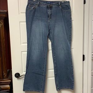 Medium wash straight leg jeans, sz 18 Tall